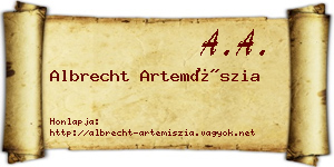 Albrecht Artemíszia névjegykártya